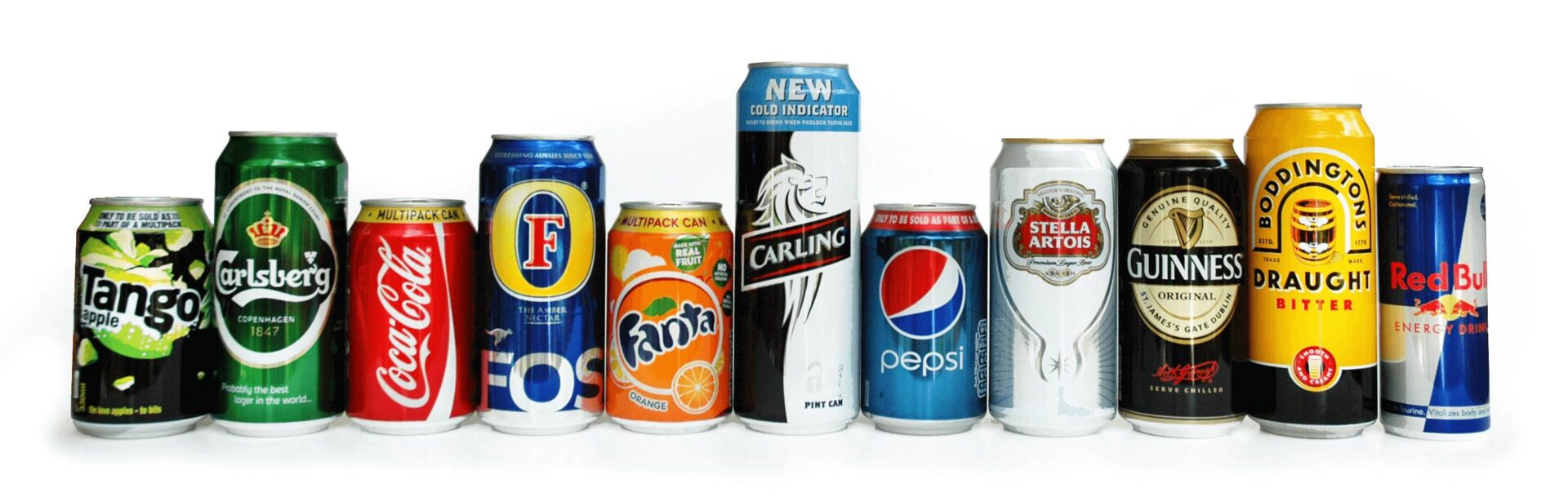 Set of Drinks in Aluminum Packaging